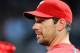 Jun 17, 2014; Atlanta, GA, USA; Philadelphia Phillies starting pitcher Cliff Lee shown in the dugout during the game against the Atlanta Braves during the eighth inning at Turner Field. The Phillies defeated the Braves 5-2. Mandatory Credit: Dale Zanine-U