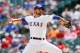 Jun 29, 2014; Arlington, TX, USA; Texas Rangers relief pitcher Joakim Soria (28) throws during the ninth inning against the Minnesota Twins at Globe Life Park in Arlington. Mandatory Credit: Kevin Jairaj-USA TODAY Sports