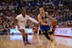 LOS ANGELES, CA - APRIL 29: Stephen Curry #30 of the Golden State Warriors dribbles past Chris Paul #3 of the Los Angeles Clippers in Game Five of the Western Conference Quarterfinals at Staples Center on April 29, 2014 in Los Angeles, California. NOTE TO