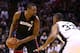 SAN ANTONIO, TX - JUNE 15: Chris Bosh #1 of the Miami Heat looks to pass as Boris Diaw #33 of the San Antonio Spurs defends during Game Five of the 2014 NBA Finals at the AT&T Center on June 15, 2014 in San Antonio, Texas. NOTE TO USER: User expressly ack