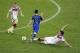 Hummels challenges Lionel Messi.