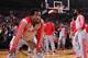 PORTLAND, OR - APRIL 27: Patrick Beverley #2 of the Houston Rockets stretches before a game against the Portland Trail Blazers in Game Four of the Western Conference Quarterfinals during the 2014 NBA Playoffs on April 27, 2014 at the Moda Center in Portl