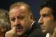 GLASGOW, GREAT BRITAIN - MAY 14: Real Madrid head coach Vicente del Bosque (left) talks to the press as Luis Figo looks on during a press conference at Hampden Park, Glasgow. The UEFA Champions League Final will be played between Real Madrid and Bayer Le