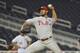 Jun 4, 2014; Washington, DC, USA; Philadelphia Phillies relief pitcher Antonio Bastardo (59) pitches during the eighth inning against the Washington Nationals at Nationals Park. Washington Nationals defeated Philadelphia Phillies 8-4. Mandatory Credit: To
