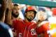 Jul 19, 2014; Washington, DC, USA; Washington Nationals second baseman Anthony Rendon (6) reacts after scoring a run against the Milwaukee Brewers during the sixth inning at Nationals Park. The Nationals won 8-3. Mandatory Credit: Brad Mills-USA TODAY Spo