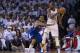 OKLAHOMA CITY, OK - May 13: Kevin Durant #35 of the Oklahoma City Thunder posts up in Game 5 of the Western Conference Semifinals against Matt Barnes #22 of the Los Angeles Clippers during the 2014 NBA Playoffs at the Chesapeake Arena on May 13, 2014 in O
