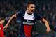 PARIS, FRANCE - MARCH 12: Marquinhos #5 of Paris Saint-Germain celebrates after he scores their first goal during the UEFA Champions League Round of 16 second leg match between Paris Saint-Germain FC and Bayer Leverkusen at Parc des Princes on March 12,