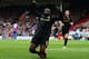 LONDON, ENGLAND - APRIL 27: Yaya Toure of Manchester City celebrates scoring his team's second goal during the Barclays Premier League match between Crystal Palace and Manchester City at Selhurst Park on April 27, 2014 in London, England. (Photo by Jami
