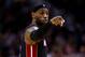 SAN ANTONIO, TX - JUNE 15: LeBron James #6 of the Miami Heat calls a play against the San Antonio Spurs during Game Five of the 2014 NBA Finals at the AT&T Center on June 15, 2014 in San Antonio, Texas. NOTE TO USER: User expressly acknowledges and agrees
