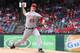 ARLINGTON, TX - SEPTEMBER 30: Zack Greinke #23 of the Los Angeles Angels of Anaheim pitches in game one of the double header against the Texas Rangers at Rangers Ballpark in Arlington on September 30, 2012 in Arlington, Texas. (Photo by Rick Yeatts/Getty