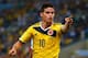 RIO DE JANEIRO, BRAZIL - JUNE 28: James Rodriguez of Colombia celebrates scoring his team's second goal and his second of the game during the 2014 FIFA World Cup Brazil round of 16 match between Colombia and Uruguay at Maracana on June 28, 2014 in Rio de