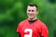 Jun 12, 2014; Berea, OH, USA; Cleveland Browns quarterback Johnny Manziel (2) during minicamp at Browns training facility. Mandatory Credit: Andrew Weber-USA TODAY Sports