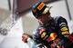 MONTREAL, QC - JUNE 08: Racewinner Daniel Ricciardo of Australia and Infiniti Red Bull Racing is sprayed with champagne by teammate Sebastian Vettel of Germany and Infiniti Red Bull Racing following his victory during the Canadian Formula One Grand Prix