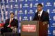 HOUSTON - APRIL 22: Aaron Brooks #0 of the Houston Rockets accepts his award as the 2009-2010 NBA Most Improved Player as Jesse Herrera of KIA Motors looks on on April 22, 2010 in Houston, Texas. NOTE TO USER: User expressly acknowledges and agrees that,