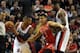 PORTLAND, OR - APRIL 27: Jeremy Lin #7 of the Houston Rockets works around a pick set by Dorell Wright #1 of the Portland Trail Blazers to get to Damian Lillard #0 of the Portland Trail Blazers in the first quarter of Game Four of the Western Conference