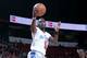LAS VEGAS, NV - JULY 19: Tim Hardaway Jr. #5 of the New York Knicks shoots against the Charlotte Hornets during the Samsung NBA Summer League 2014 on July 19, 2014 at the Cox Pavilion in Las Vegas, Nevada. NOTE TO USER: User expressly acknowledges and agr