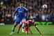 LONDON, ENGLAND - APRIL 30: Fernando Torres of Chelsea goes past Tiago of Club Atletico de Madrid during the UEFA Champions League semi-final second leg match between Chelsea and Club Atletico de Madrid at Stamford Bridge on April 30, 2014 in London, Eng