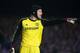 LONDON, ENGLAND - APRIL 08: Petr Cech of Chelsea points during the UEFA Champions League Quarter Final second leg match between Chelsea and Paris Saint-Germain FC at Stamford Bridge on April 8, 2014 in London, England. (Photo by Julian Finney/Getty Imag