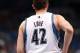 MINNEAPOLIS, MN - MARCH 28: A back shot of Kevin Love #42 of the Minnesota Timberwolves on the court during the game against the Los Angeles Lakers on March 28, 2014 at Target Center in Minneapolis, Minnesota. NOTE TO USER: User expressly acknowledges and