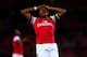 LONDON, ENGLAND - APRIL 17: Chuba Akpom of Arsenal reacts during the FA Youth Cup Semi Final second leg match between Arsenal and Chelsea at Emirates Stadium on April 17, 2014 in London, England. (Photo by Dan Istitene/Getty Images)