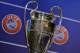 NYON, SWITZERLAND - JULY 18: The UEFA Champions League trophy is prepared for the UEFA 2014/15 Champions League third qualifying rounds draw at the UEFA headquarters, The House of European Football, on July 18, 2014 in Nyon, Switzerland. (Photo by Harol