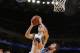 OAKLAND, CA - APRIL 14: Klay Thompson #11 of the Golden State Warriors goes up for the shot against Kevin Love #42 of the Minnesota Timberwolves on April 14, 2014 at Oracle Arena in Oakland, California. NOTE TO USER: User expressly acknowledges and agrees