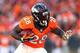 DENVER, CO - JANUARY 19: Montee Ball #28 of the Denver Broncos runs with the ball against the New England Patriots during the AFC Championship game at Sports Authority Field at Mile High on January 19, 2014 in Denver, Colorado. (Photo by Elsa/Getty Imag