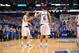DALLAS, TX - MAY 6: Dirk Nowitzki #41 and Tyson Chandler #6 of the Dallas Mavericks celebrate defeating the Los Angeles Lakers in Game Three of the Western Conference Semifinals during the 2011 NBA Playoffs on May 6, 2011 at the American Airlines Center i