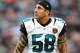Dec 1, 2013; Cleveland, OH, USA; Jacksonville Jaguars defensive end Jason Babin (58) against the Cleveland Browns at FirstEnergy Stadium. Mandatory Credit: Andrew Weber-USA TODAY Sports