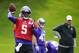 EDEN PRAIRIE, MN - MAY 16: Teddy Bridgewater #5 of the Minnesota Vikings runs a drill during rookie minicamp on May 16, 2014 at Winter Park in Eden Prairie, Minnesota. (Photo by Hannah Foslien/Getty Images)