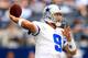 ARLINGTON, TX - NOVEMBER 03: Quarterback Tony Romo #9 of the Dallas Cowboys passes during the game against the Minnesota Vikings at Cowboys Stadium on November 3, 2013 in Arlington, Texas. (Photo by Jamie Squire/Getty Images)