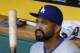 Jul 22, 2014; Pittsburgh, PA, USA; Los Angeles Dodgers center fielder Matt Kemp (27) in the dugout before playing the Pittsburgh Pirates at PNC Park. The Pirates won 12-7. Mandatory Credit: Charles LeClaire-USA TODAY Sports