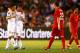 BOSTON, MA - JULY 25: Nicolas Burdisso #29 and teammate Kellen Gulley #94 of AS Roma celebrate following their win against Liverpool during a pre-season tour friendly match on July 25, 2012 at Fenway Park in Boston, Massachusetts. (Photo by Jared Wickerh