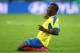 CURITIBA, BRAZIL - JUNE 20: Enner Valencia of Ecuador celebrates scoring his team's second goal during the 2014 FIFA World Cup Brazil Group E match between Honduras and Ecuador at Arena da Baixada on June 20, 2014 in Curitiba, Brazil. (Photo by Julian F