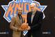 GREENBURGH, NY - JUNE 10: (L-R) Derek Fisher and Phil Jackson pose for a photo during the announcement of Derek Fisher as head coach of the New York Knicks at a press conference on June 10, 2014 in Greenburgh, New York. NOTE TO USER: User expressly ackno