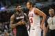 Mar 9, 2014; Chicago, IL, USA; Miami Heat small forward LeBron James (6) talks with Chicago Bulls center Joakim Noah (13) during the second half at the United Center. The Bulls beat the Heat 95-88. Mandatory Credit: Rob Grabowski-USA TODAY Sports