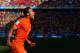 SAO PAULO, BRAZIL - JUNE 23: Memphis Depay of the Netherlands celebrates scoring his team's second goal during the 2014 FIFA World Cup Brazil Group B match between the Netherlands and Chile at Arena de Sao Paulo on June 23, 2014 in Sao Paulo, Brazil. (Ph