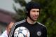 COBHAM, ENGLAND - APRIL 29: Petr Cech of Chelsea walks out to the pitch prior to a training session at Chelsea Training Ground on April 29, 2014 in Cobham, England. (Photo by Clive Rose/Getty Images)