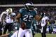 PHILADELPHIA, PA - JANUARY 04: LeSean McCoy #25 of the Philadelphia Eagles celebrates after scoring a 1 yard touchdown in the third quarter against the New Orleans Saints during their NFC Wild Card Playoff game at Lincoln Financial Field on January 4, 20