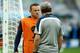 BELO HORIZONTE, BRAZIL - JUNE 23: England Manager Roy Hodgson speaks to Wayne Rooney during an England training session ahead of the 2014 FIFA World Cup Brazil Group D match against Costa Rica at Estadio Mineirao on June 23, 2014 in Belo Horizonte, Braz