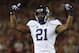 STANFORD, CA - OCTOBER 5: Defensive back Marcus Peters #21 of the the Washington Huskies gestures after intercepting a ball intended for wide receiver Michael Rector #3 of the Stanford Cardinal during the first quarter of their game on October 5, 2013 at