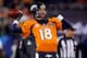 EAST RUTHERFORD, NJ - FEBRUARY 02: Quarterback Peyton Manning #18 of the Denver Broncos warms-up before playing against the Seattle Seahawks during Super Bowl XLVIII at MetLife Stadium on February 2, 2014 in East Rutherford, New Jersey. (Photo by Jeff G