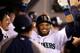 Robinson Cano celebrating with his teammates.