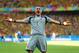 BELO HORIZONTE, BRAZIL - JUNE 14: David Ospina of Colombia reacts after defeating Greece 3-0 during the 2014 FIFA World Cup Brazil Group C match between Colombia and Greece at Estadio Mineirao on June 14, 2014 in Belo Horizonte, Brazil. (Photo by Quinn R