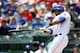 ARLINGTON, TX - JUNE 8: Alex Rios #51 of the Texas Rangers hits in the second inning against the Cleveland Indians at Globe Life Park in Arlington on June 8, 2014 in Arlington, Texas. (Photo by Rick Yeatts/Getty Images)