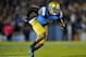 October 12, 2013; Pasadena, CA, USA; UCLA Bruins linebacker Anthony Barr (11) defends against the California Golden Bears during the first half at the Rose Bowl. Mandatory Credit: Gary A. Vasquez-USA TODAY Sports