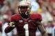 Sep 21, 2013; Tallahassee, FL, USA; Florida State Seminoles defensive back Tyler Hunter (1) during the game against the Bethune-Cookman Wildcats at Doak Campbell Stadium. Mandatory Credit: Melina Vastola-USA TODAY Sports