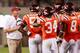 BLACKSBURG, VA - SEPTEMBER 03: Defensive coordinator Bud Foster (l) of the Virginia Tech Hokies talks to his players against the Georgia Tech Yellow Jackets at Lane Stadium on September 3, 2012 in Blacksburg, Virginia. (Photo by Geoff Burke/Getty Images
