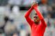 NEWCASTLE, ENGLAND- May 03: Cardiff City's Wilfried Zaha after Cardiff city are relegated during the Barclays Premier League match between Newcastle United and Cardiff City at St. James' Park on May 03, 2014 in Newcastle upon Tyne, England. (Photo by R