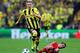 LONDON, ENGLAND - MAY 25: Marco Reus of Borussia Dortmund (L) in action with Philipp Lahm of Bayern Muenchen during the UEFA Champions League final match between Borussia Dortmund and FC Bayern Muenchen at Wembley Stadium on May 25, 2013 in London, Unite